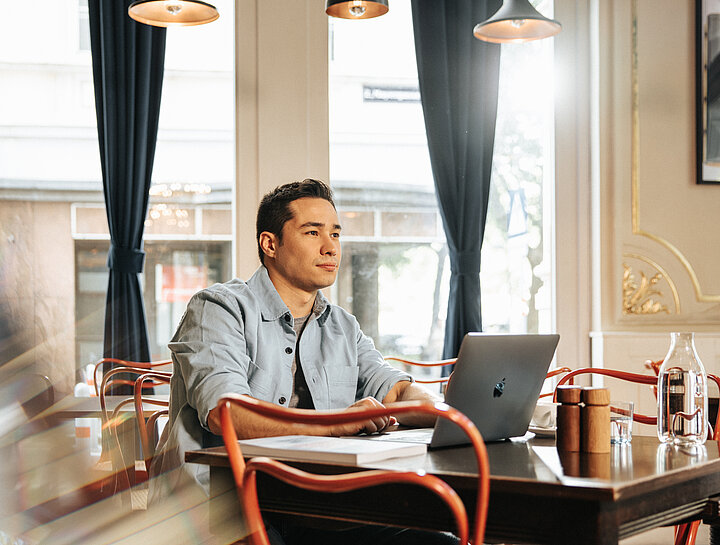Person working on laptop